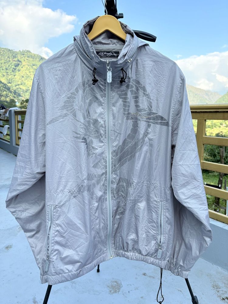 Ed Hardy Grey windbreaker style Jacket