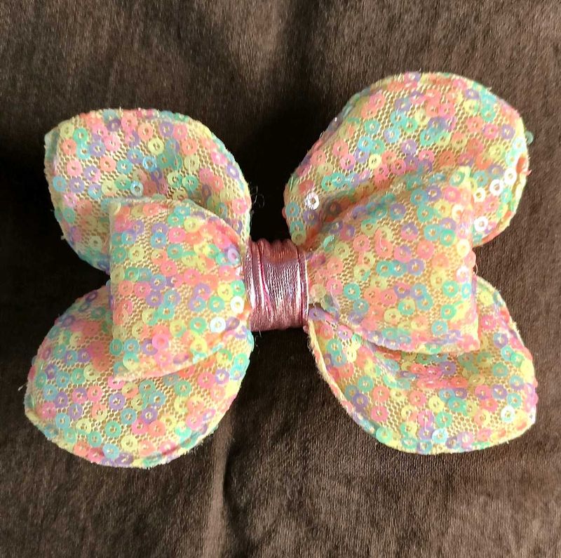 Sparkly Pastel Bow Hair Clip