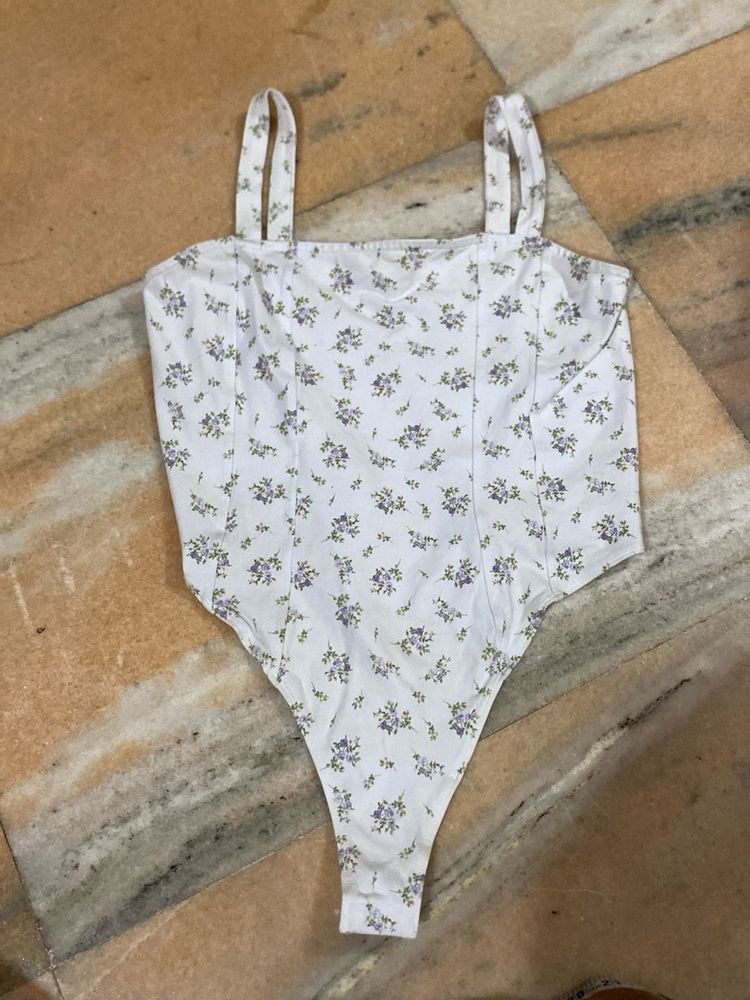 Floral Print Corset Bodysuit