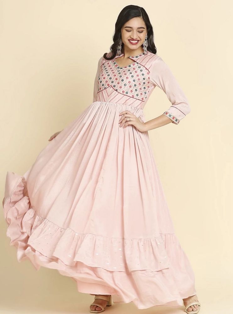 Madhuram Elegant Pink Ethnic Gown