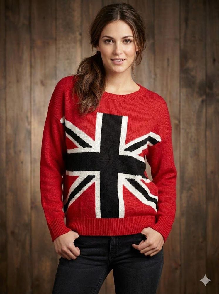 Union Jack Red Pullover Sweat top