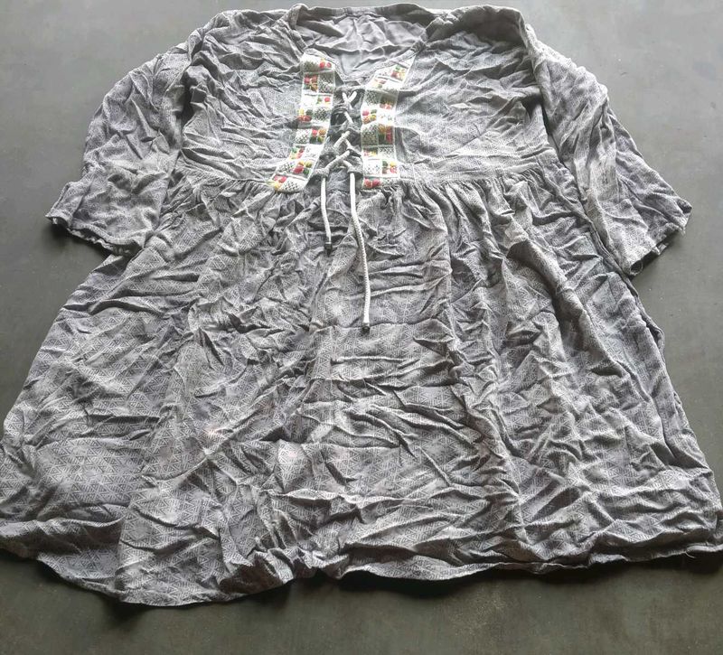 Bohemian Style Embroidered Tunic Top