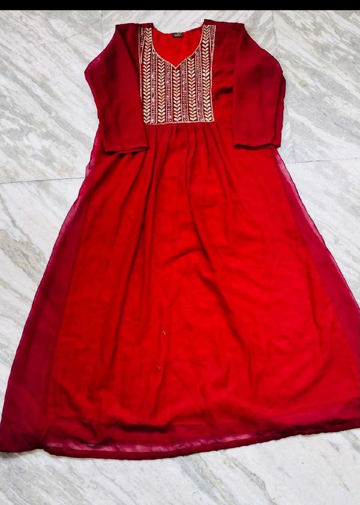 Elegant Red Ethnic Gown