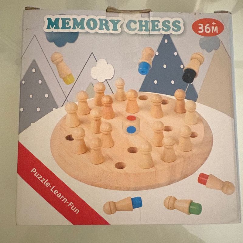 Wooden- Memory Chess Game for Kids