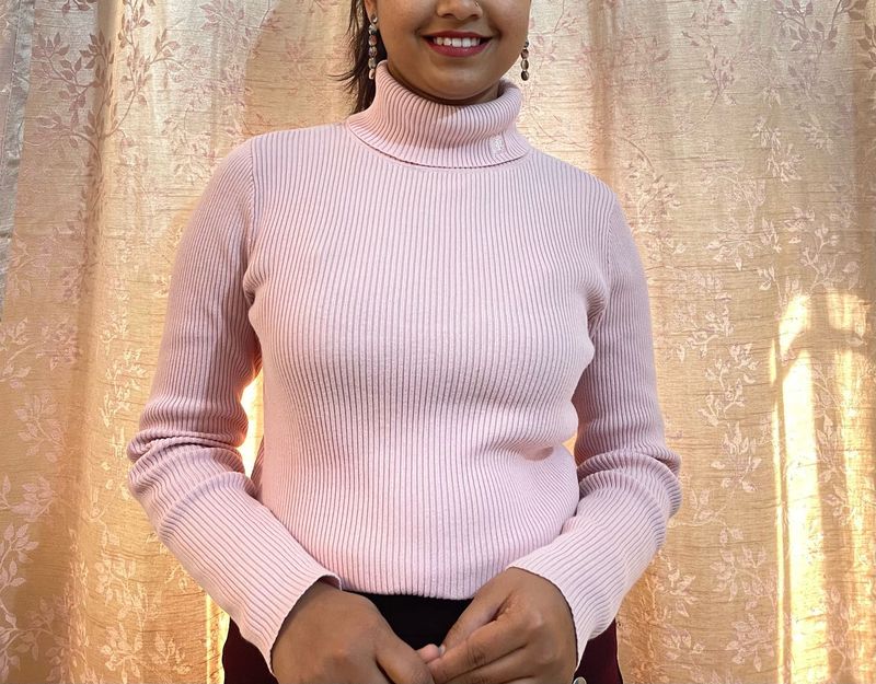 Turtle Neck Pink Sweater Ralph Lauren