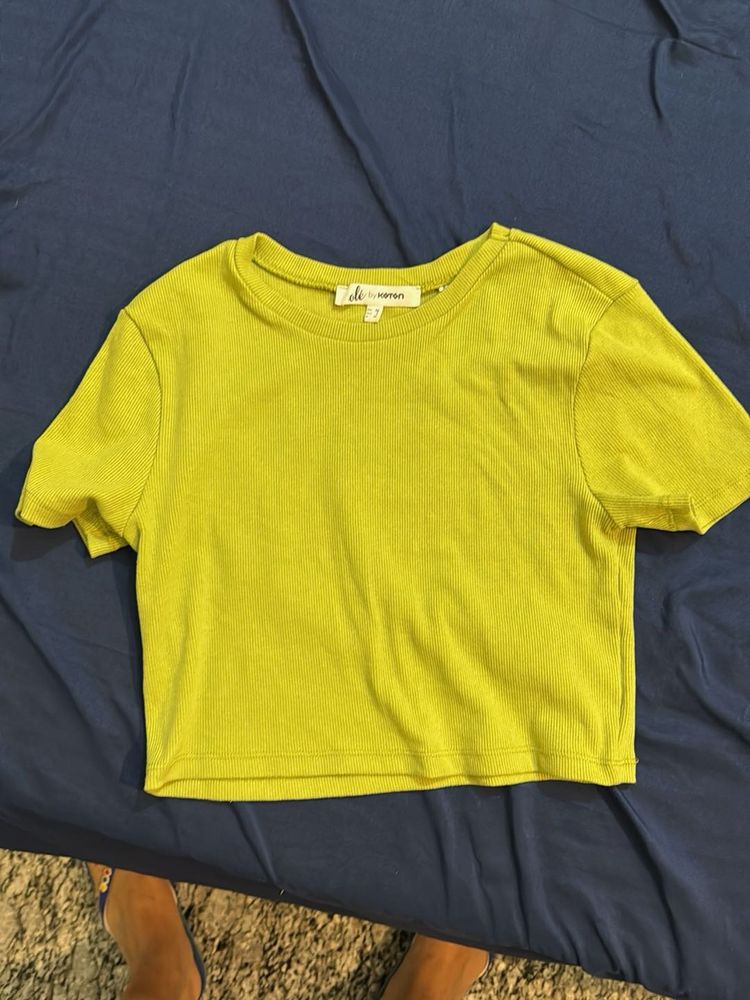 Chartreuse Cropped Tee