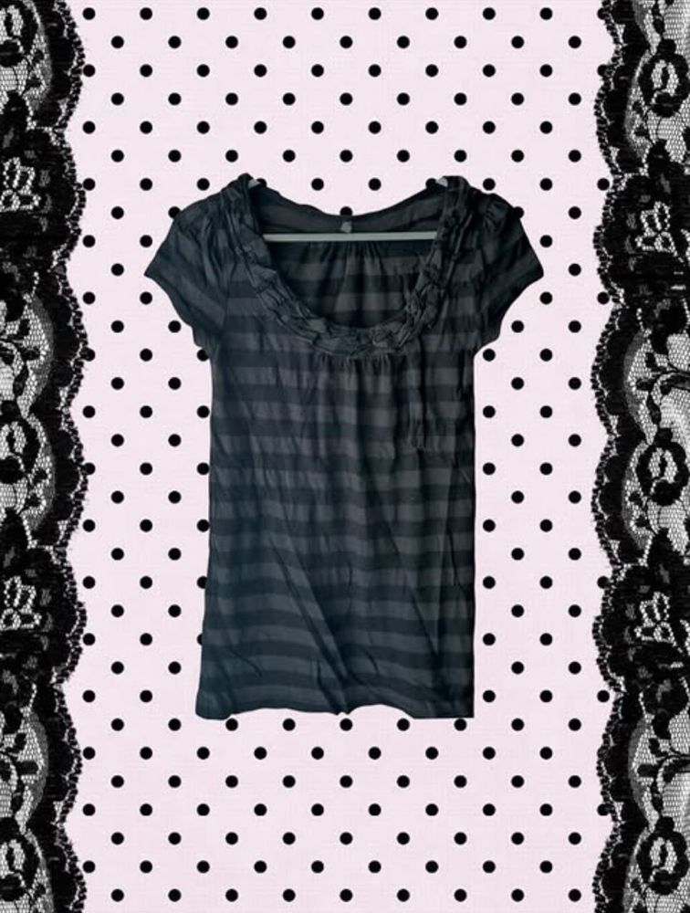 GRUNGE / PUNK STRIPED FITTED TOP