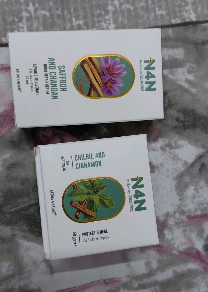 N4N Saffron &amp; Chandan Night Serum &amp; Day Cream