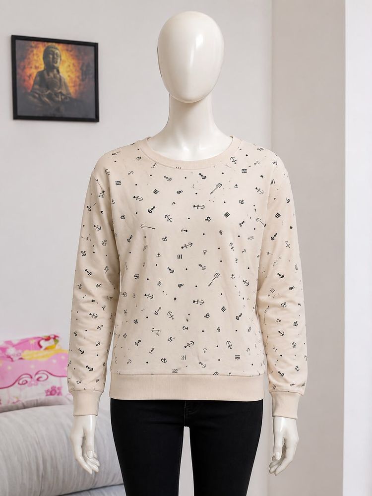 Nautical Print Crewneck Sweatshirt