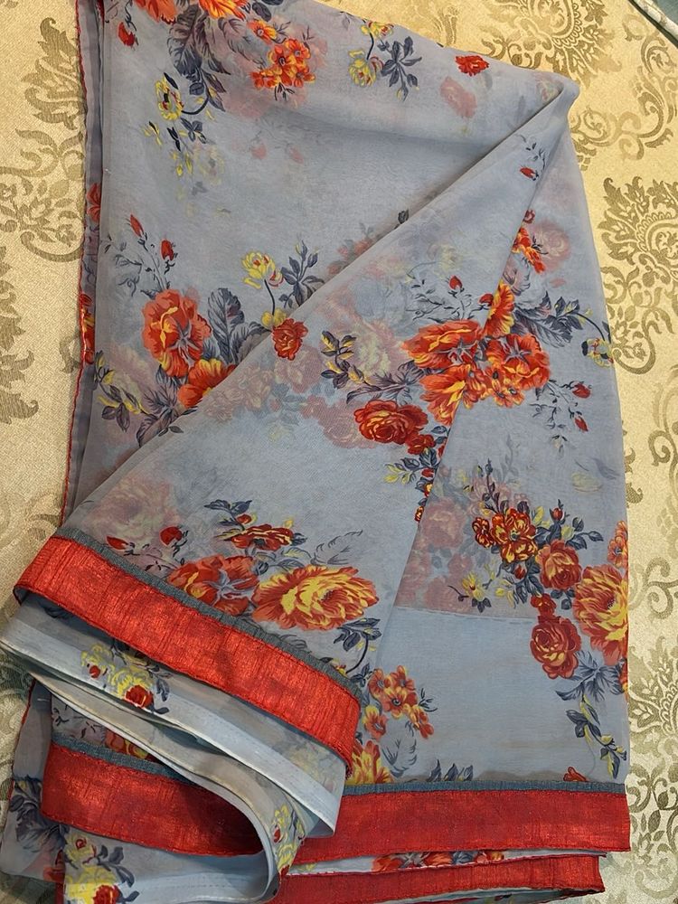 floral printed saree