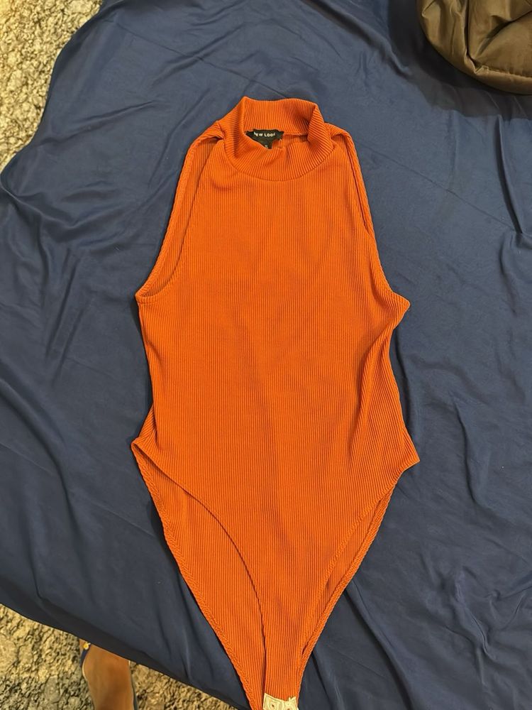 Chic Orange Bodysuit