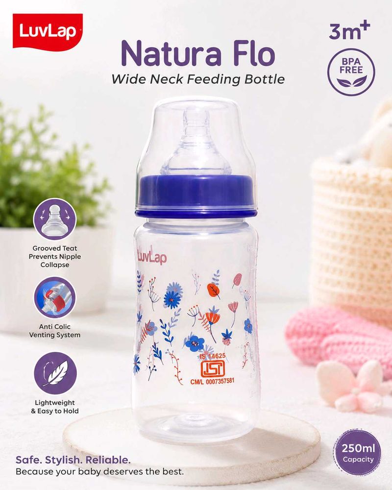 uvLap Natura Flo 250ml Baby Feeding Bottle | New |