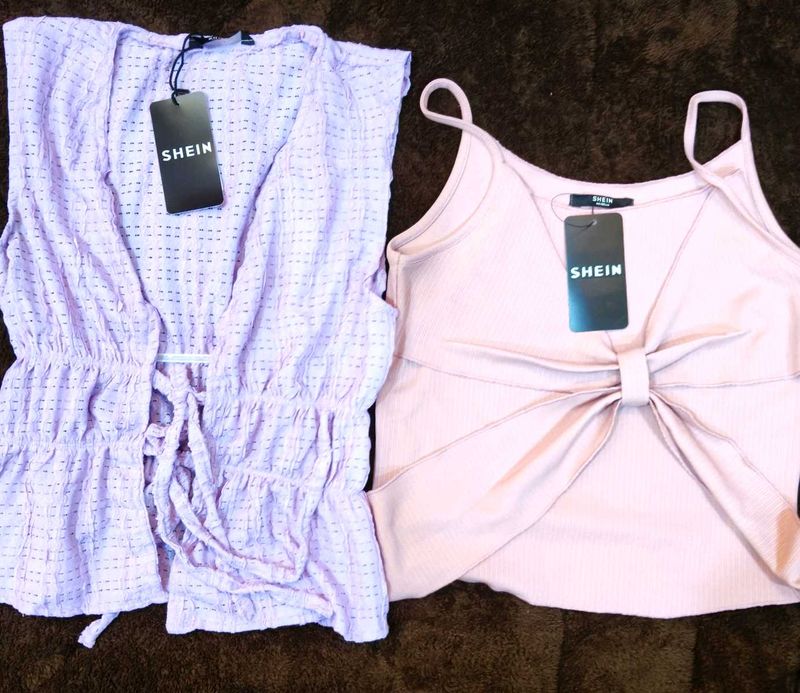 SHEIN Set pack of 2: Cardigan &amp; Bow Top