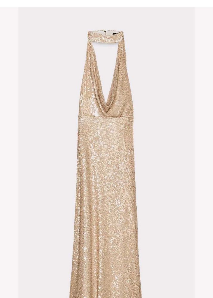 ZARA halter neck sequin maxi dress