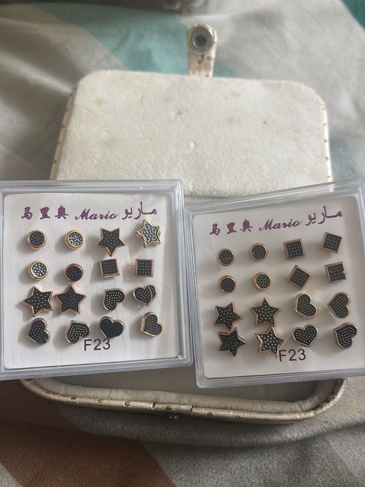 Mario Star &amp; Heart Earrings 2 box