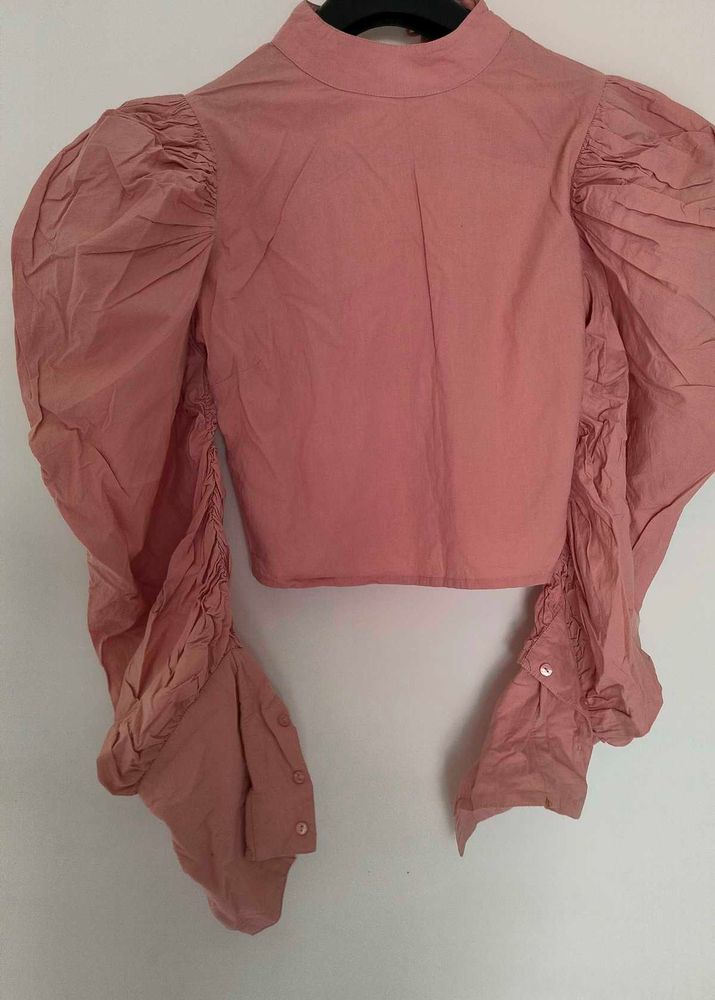 Puff Sleeve Mock Neck Top