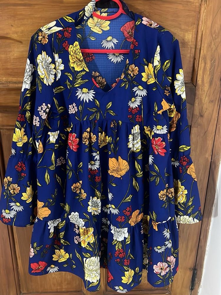 Boho Floral Print Mini Dress