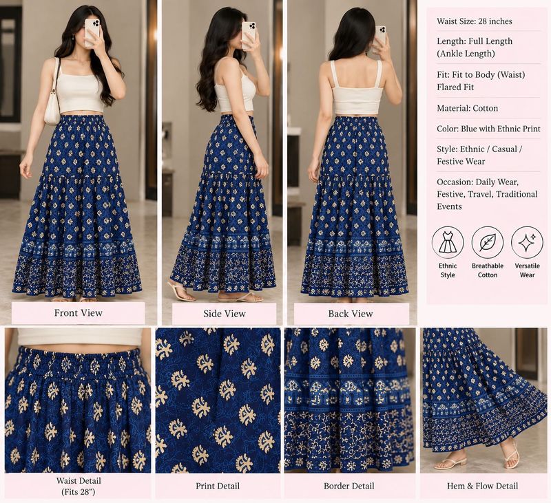 ethnic long skirt
