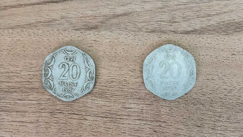 VINTAGE 20 PAISA COINS