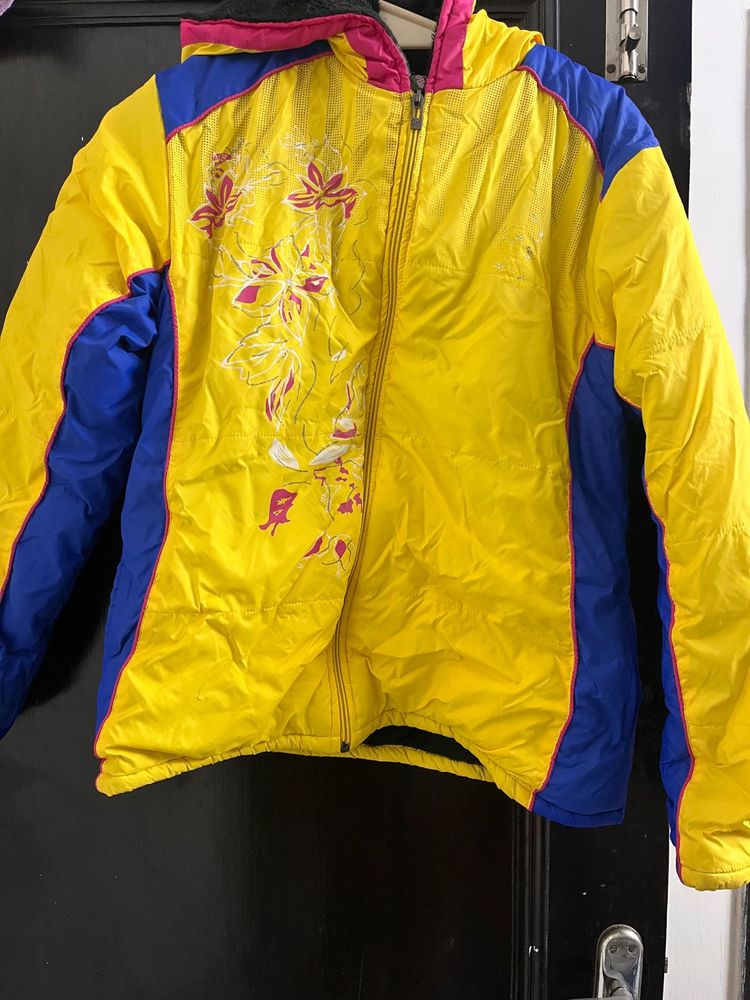 Yellow Floral Winter Jacket