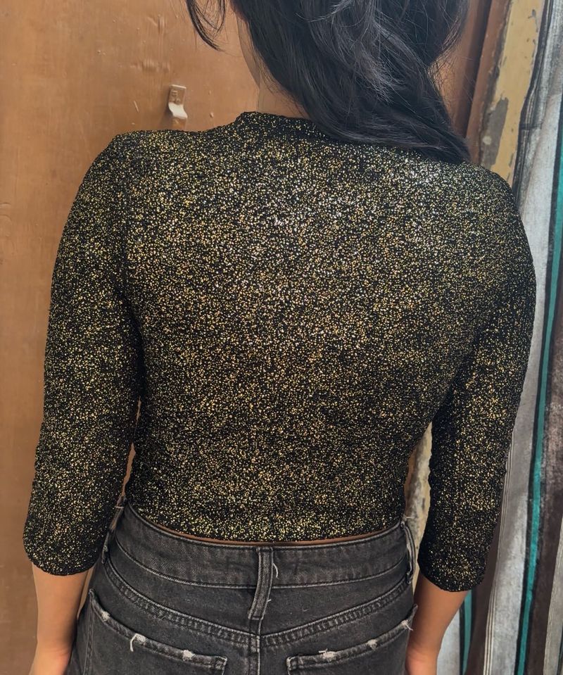 Sparkly Black &amp; Gold Top