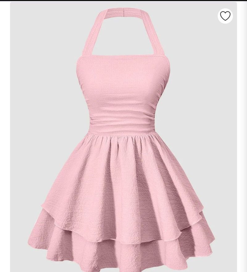 Halter Ruched Pink Dress, Little Box