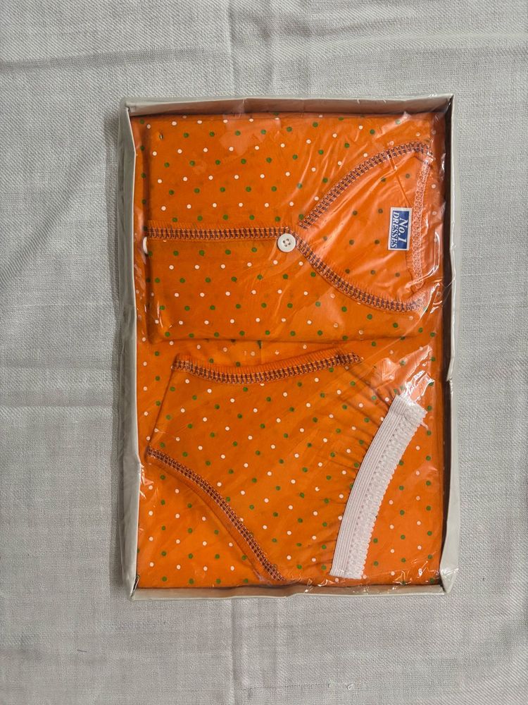 Cute Orange Kids' Sleepwear Set