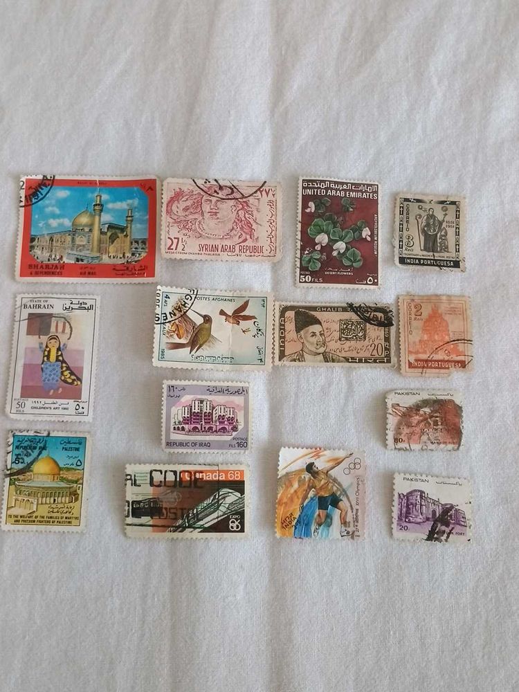 14 vintage stamps
