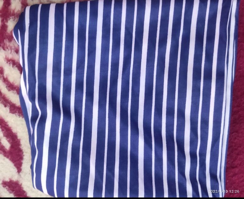Blue Stripped Palazzo Soft Stretchable Fabric