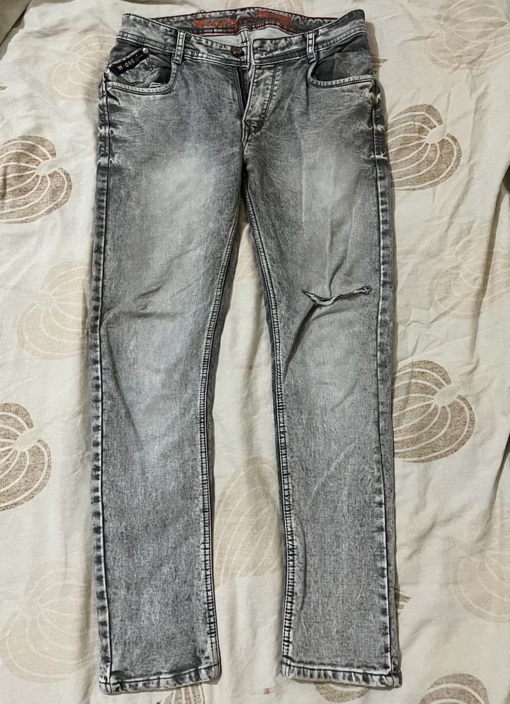Stylish Grey Wash Denim Jeans