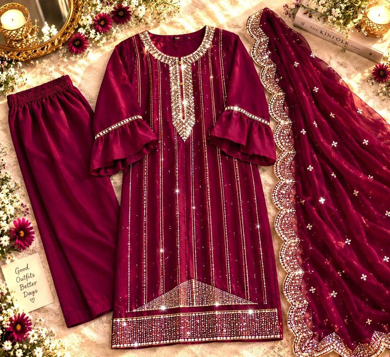 magenta pakistani suit 😍