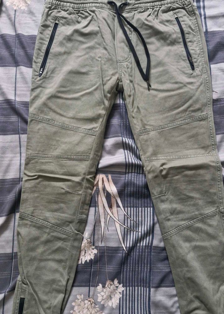 Olive Green Casual Pants