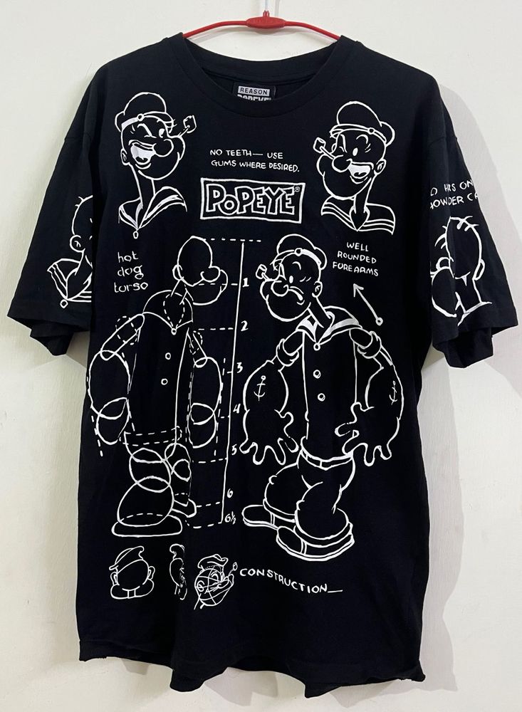 Black Popeye Graphic T-Shirt