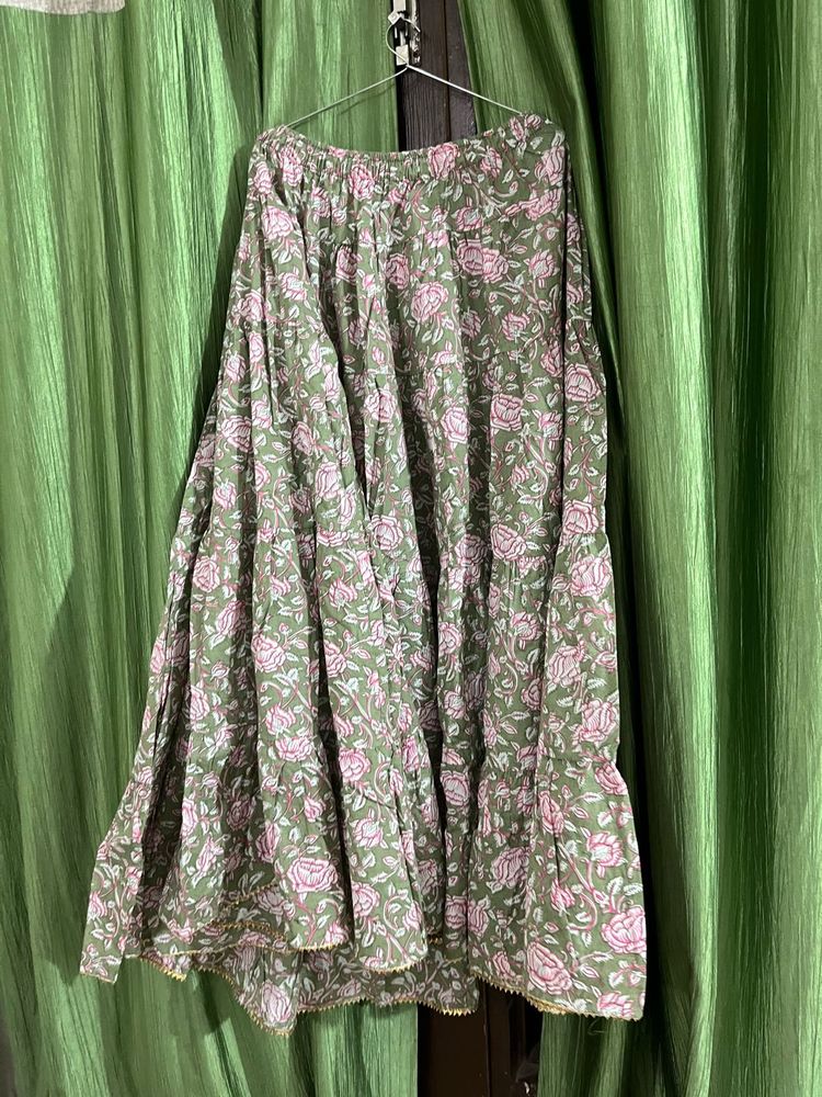Floral Print Ethnic Skirt