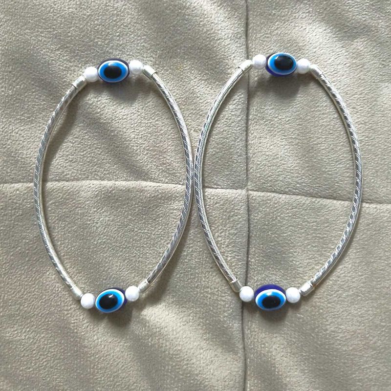 Evil Eye Anklets - Silver Tone