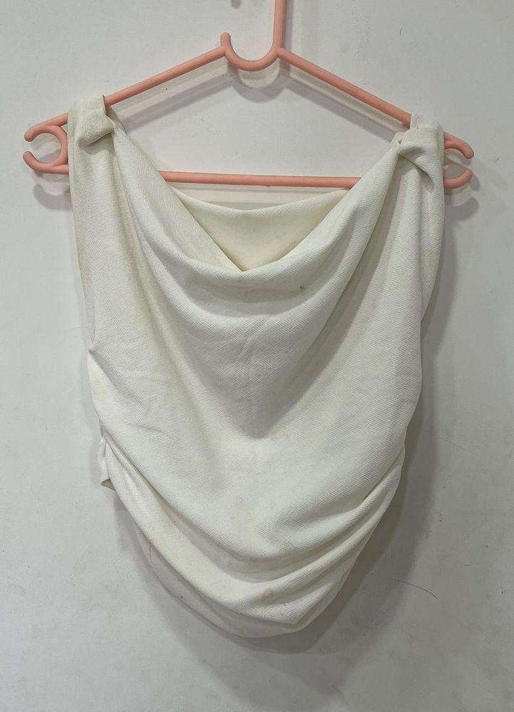 ruffle white top
