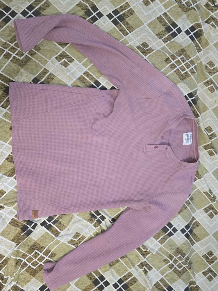 Long Sleeve Waffle Knit Tshirt