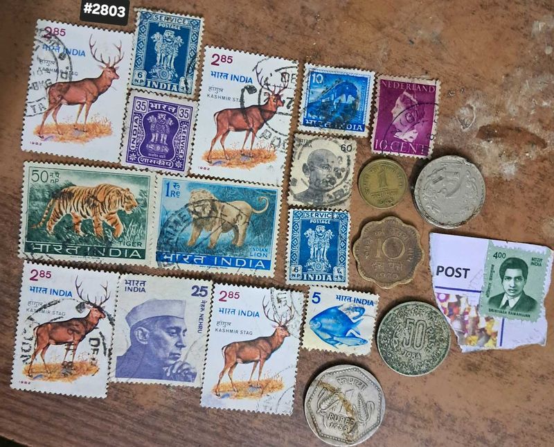 Assorted vintage collectibles : coins &amp; stamps