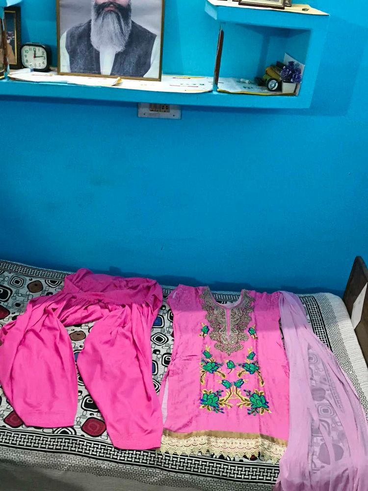 Pink Embroidered Salwar Suit