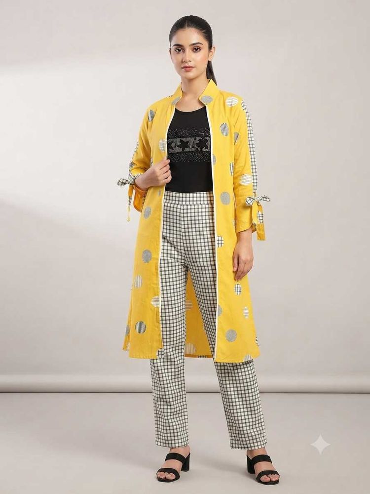 Stylish 3-Piece Co-Ord Set with Long Jacket