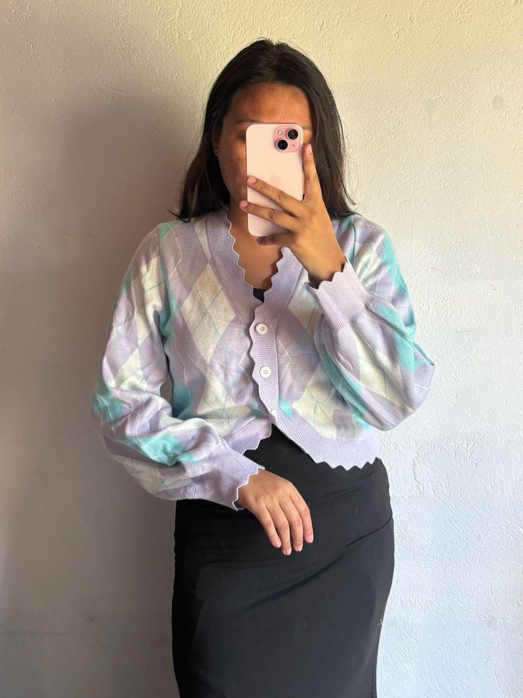 Pastel Argyle Cardigan