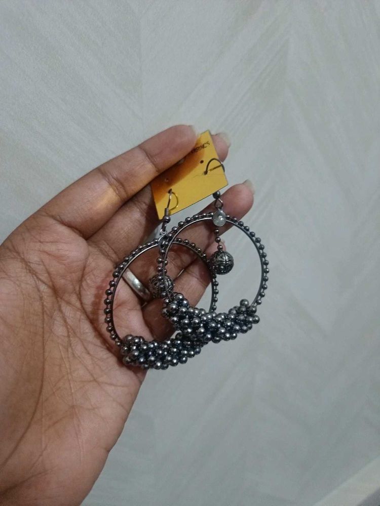 Oxidized Jhumka Earrings