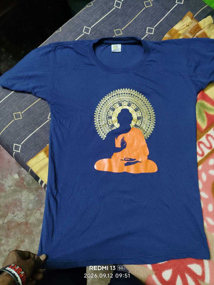 Men's Blue Buddha Graphic T-Shirt