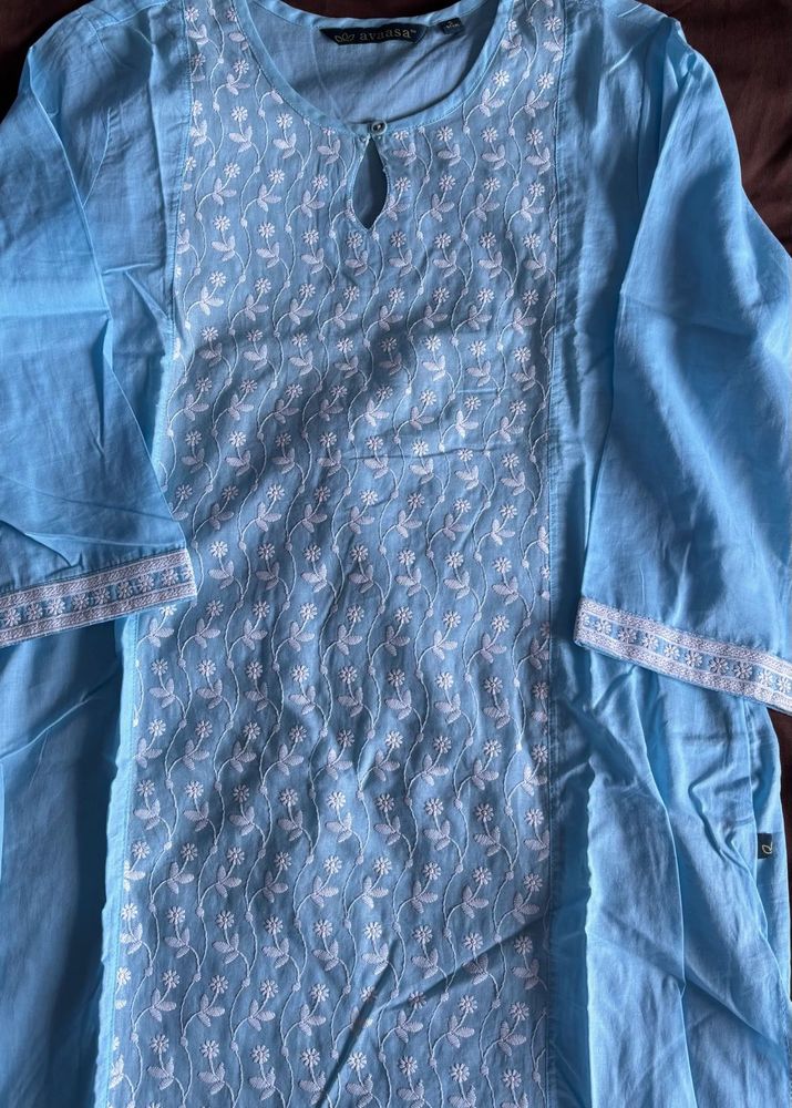 Embroidered Blue Kurta