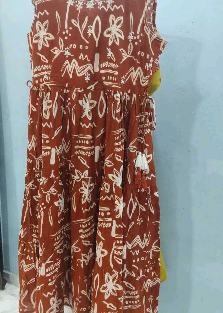 Boho Chic Brown Printed Dress