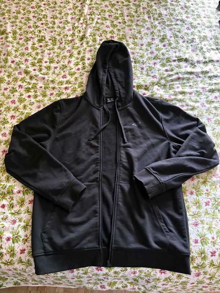 Unisex Black Zip-Up Hoodie
