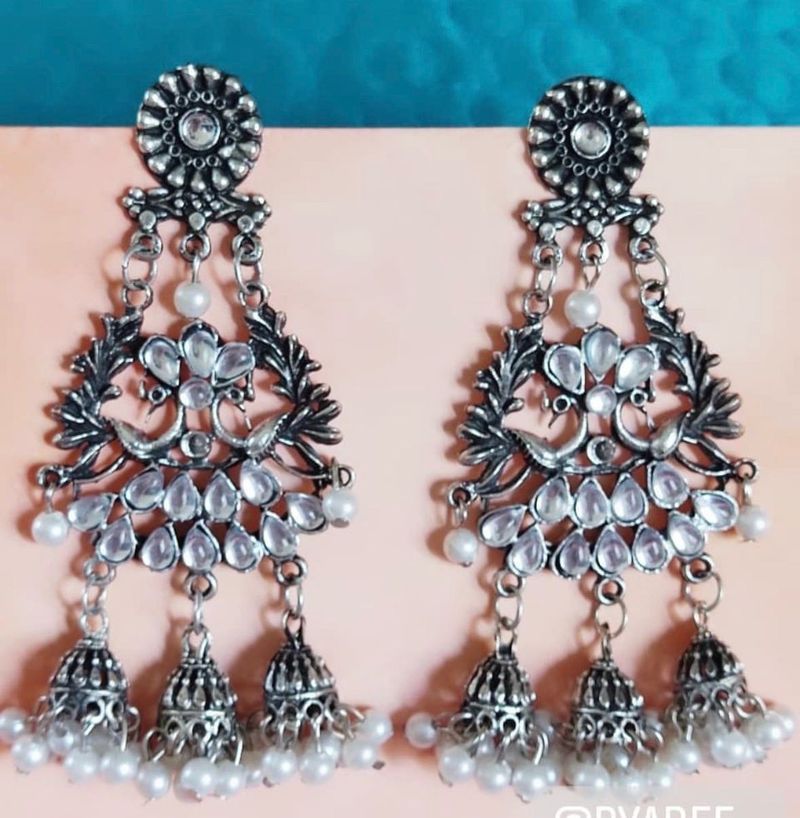 Exquisite Peacock Jhumka Earrings