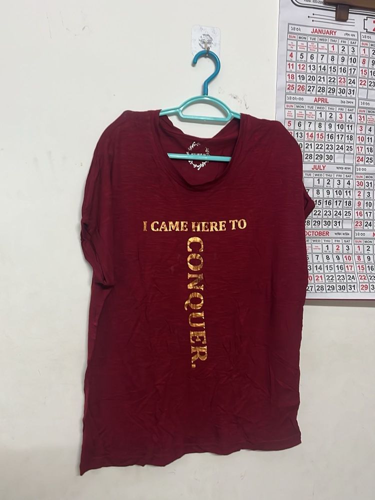 Red "I Came Here To Conquer" T-Shirt