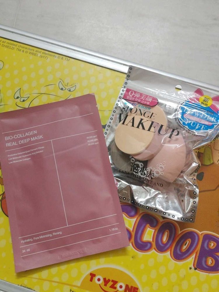Collagen Face Mask &amp; Makeup Sponges