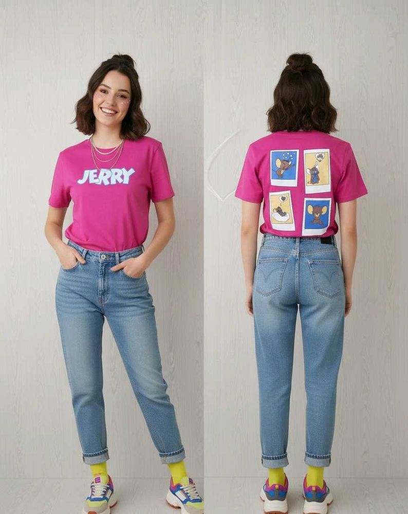 Pink 'Jerry' Graphic Tee